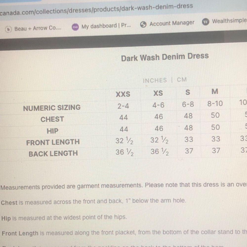 Dark Wash Denim Dress NWTGS. Size Small - Picture 5 of 11